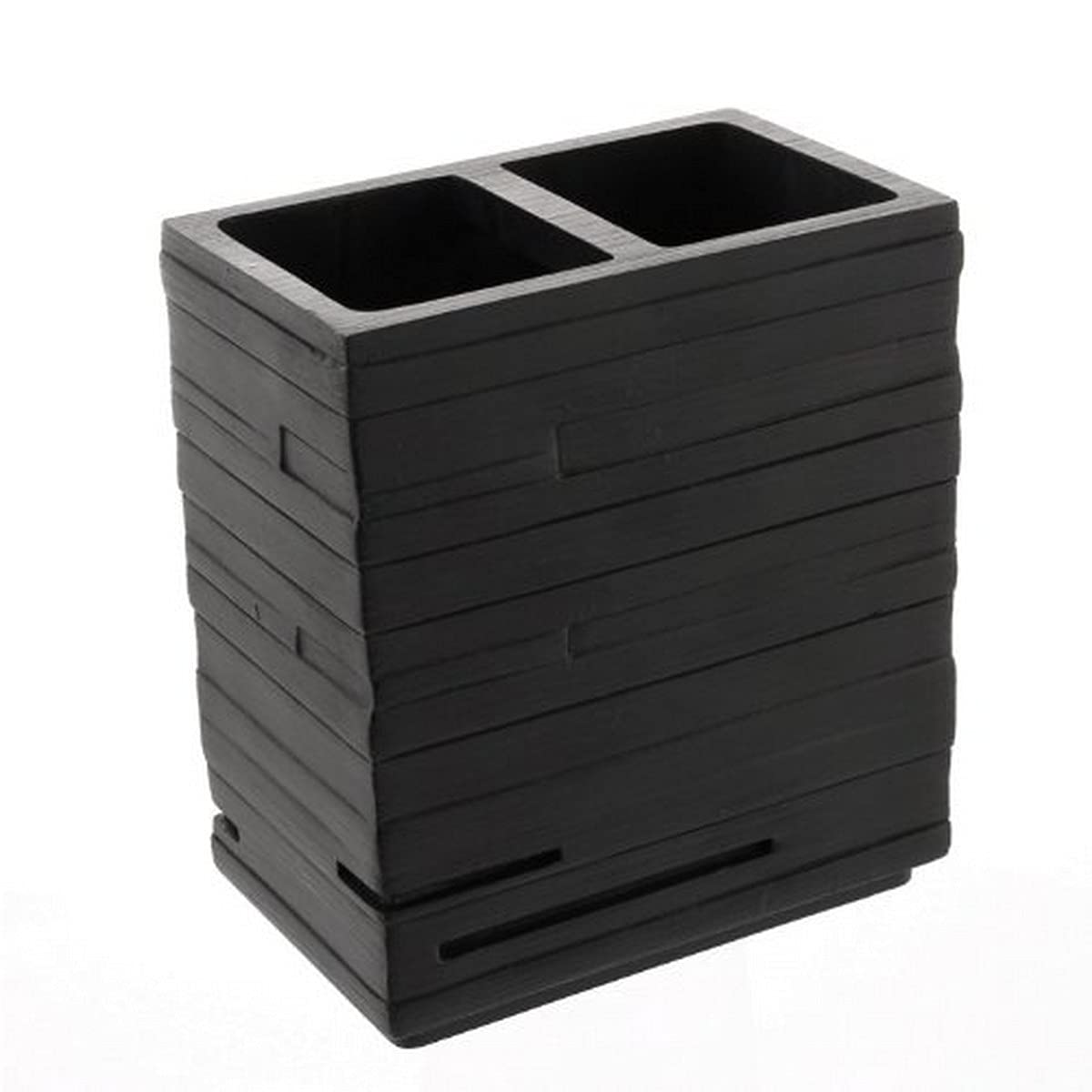 Gedy By Nameek'S Gedy Quadrotto Brush Holder, 0.8'' L X 4.02'' W, White, 2.44'' X 4.02'' X 4.53'', Black